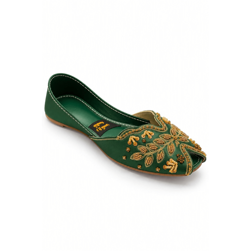 Embroidered Peep-Toe Khussa