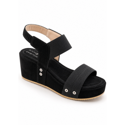 Minimalist Wedge Sandals – Classic Black