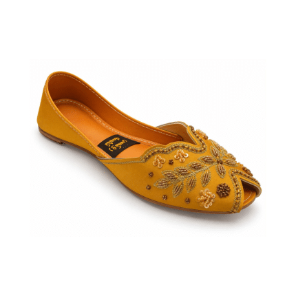 Embroidered Peep-Toe Khussa
